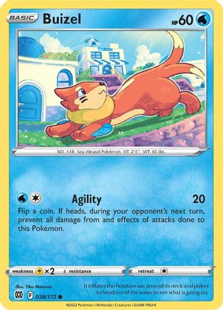 Buizel 38/172 - SWSH09 Brilliant Stars Reverse Holofoil