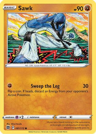 Sawk 81/172 - SWSH09 Brilliant Stars Reverse Holofoil