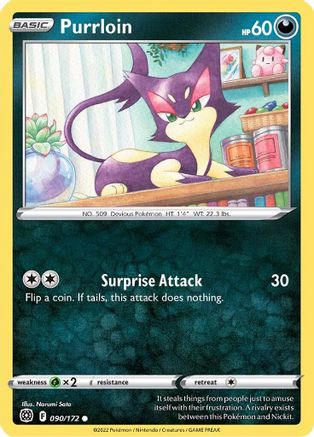 Purrloin 90/172 - SWSH09 Brilliant Stars Reverse Holofoil