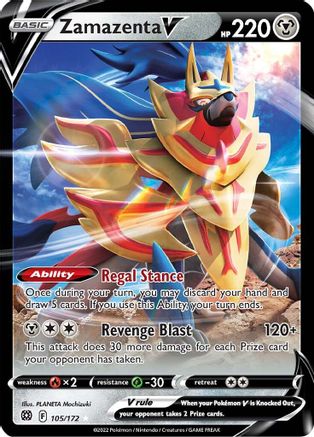 Zamazenta V 105/172 - SWSH09 Brilliant Stars Holofoil