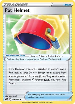Pot Helmet 146/172 - SWSH09 Brilliant Stars Reverse Holofoil