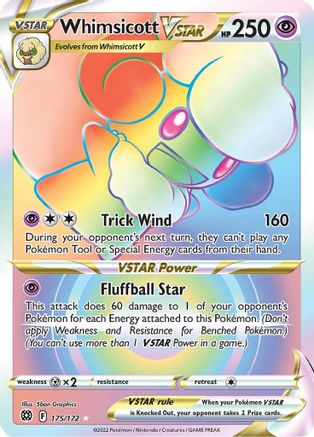 Whimsicott VSTAR (Secret) 175/172 - SWSH09 Brilliant Stars Holofoil