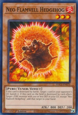 Neo Flamvell Hedgehog (HAC1-EN070) - Hidden Arsenal: Chapter 1 1st Edition