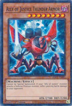 Ally of Justice Thunder Armor (Duel Terminal) - HAC1-EN083 - Hidden Arsenal: Chapter 1 1st Edition
