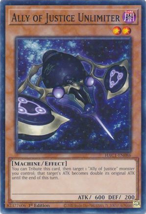 Ally of Justice Unlimiter (Duel Terminal) - HAC1-EN086 - Hidden Arsenal: Chapter 1 1st Edition