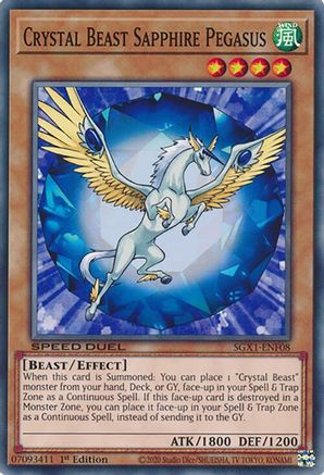 Crystal Beast Sapphire Pegasus - SGX1-ENF08 - Speed Duel GX: Duel Academy Box 1st Edition