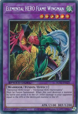 Elemental HERO Flame Wingman (Secret Rare) (SGX1-ENA21) - Speed Duel GX: Duel Academy Box 1st Edition