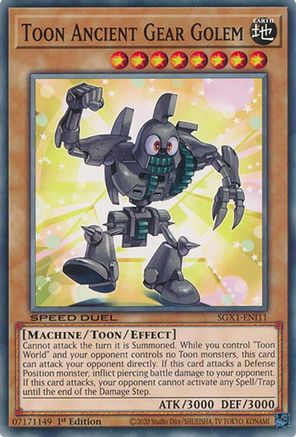 Toon Ancient Gear Golem (SGX1-ENI11) - Speed Duel GX: Duel Academy Box 1st Edition