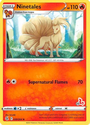 Ninetales - 030/264 (#23 Cinderace Stamped) 30 - Battle Academy 2022