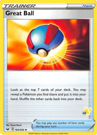 Great Ball - 164/202 (#49 Pikachu Stamped) 164 - Battle Academy 2022