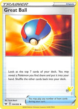 Great Ball - 164/202 (#57 Pikachu Stamped) 164 - Battle Academy 2022