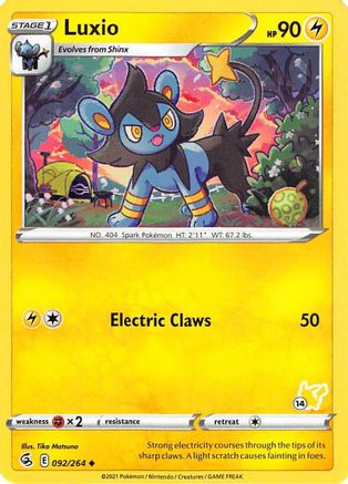 Luxio - 092/264 (#14 Pikachu Stamped) 92 - Battle Academy 2022