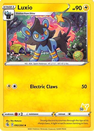 Luxio - 092/264 (#53 Pikachu Stamped) 92 - Battle Academy 2022