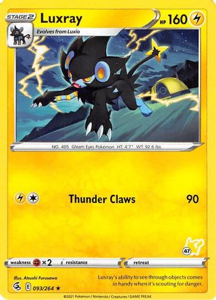 Luxray - 096/264 (#47 Pikachu Stamped) 93 - Battle Academy 2022