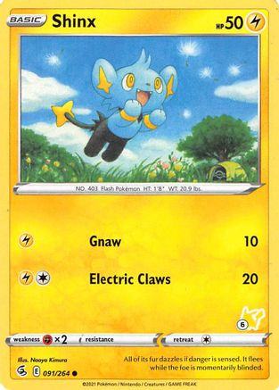 Shinx - 091/264 (#6 Pikachu Stamped) 91 - Battle Academy 2022