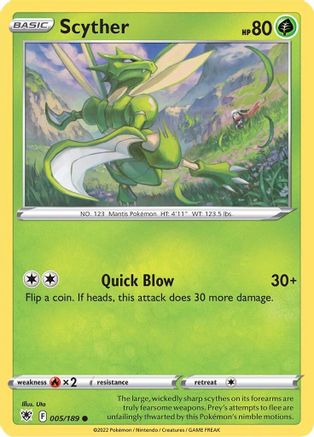 Scyther (005) 5/189 - SWSH10 Astral Radiance Reverse Holofoil