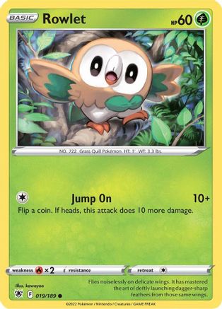 Rowlet 19/189 - SWSH10 Astral Radiance Reverse Holofoil