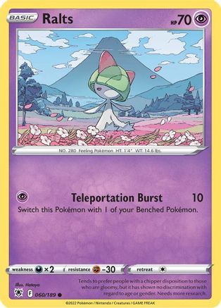 Ralts 60/189 - SWSH10 Astral Radiance Reverse Holofoil