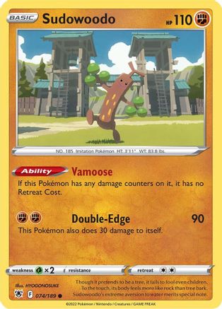 Sudowoodo 74/189 - SWSH10 Astral Radiance Reverse Holofoil