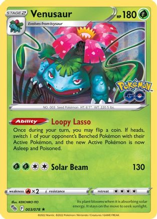 Venusaur 3/78 - Pokemon GO Holofoil