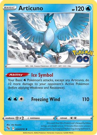 Articuno 24/78 - Pokemon GO Holofoil