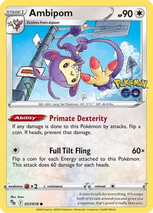 Ambipom - 057/078 - Pokemon GO Reverse Holofoil
