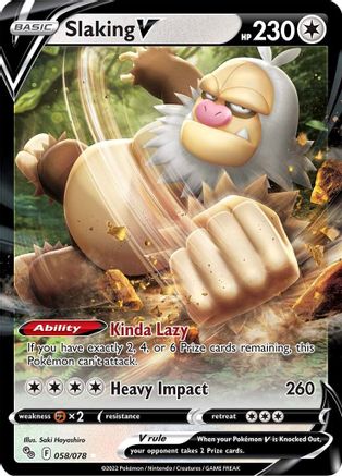 Slaking V 58/78 - Pokemon GO Holofoil