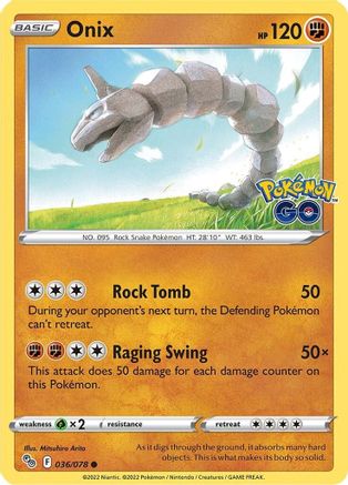 Onix 36/78 - Pokemon GO Reverse Holofoil