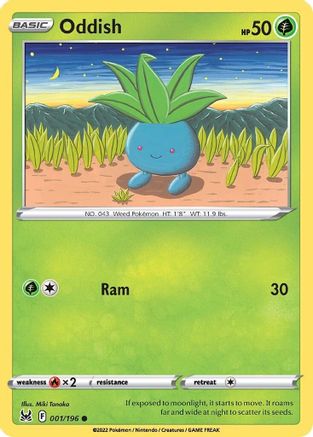 Oddish 1/196 - SWSH11 Lost Origin Reverse Holofoil