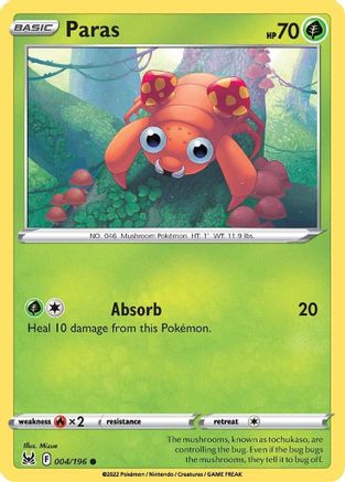 Paras 4/196 - SWSH11 Lost Origin