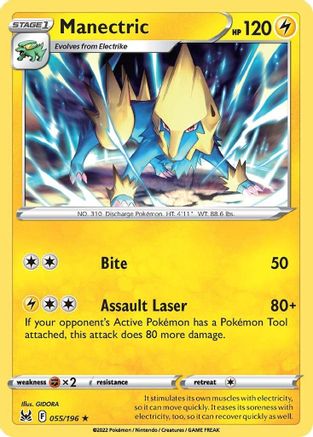 Manectric 55/196 - Lost Origin Reverse Holofoil