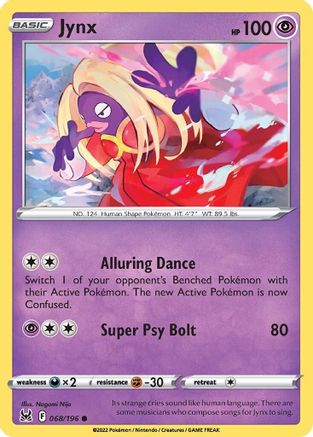 Jynx 68/196 - SWSH11 Lost Origin Reverse Holofoil