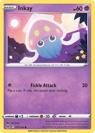 Inkay (077) 77/196 - SWSH11 Lost Origin Reverse Holofoil