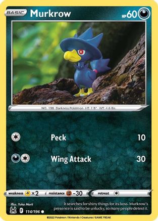 Murkrow 114/196 - SWSH11 Lost Origin Reverse Holofoil