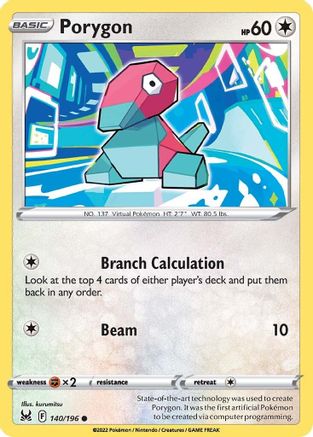 Porygon 140/196 - SWSH11 Lost Origin Reverse Holofoil