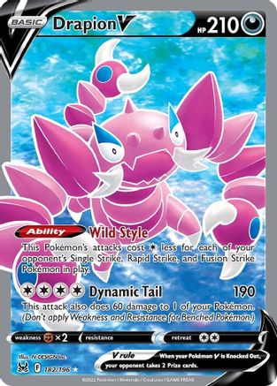 Drapion V (Full Art) 182/196 - Lost Origin Holofoil