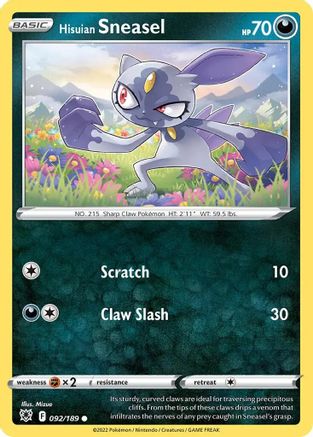 Hisuian Sneasel - 092/189 (Cosmos Holo) 92 - Deck Exclusives Holofoil