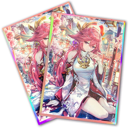 Yae Miko Sweet Pose Genshin Impact Standard Holographic Card Sleeves 60ct