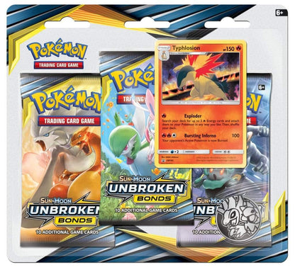 Pokemon Unbroken Bonds 3 Pack Blister Sealed Case