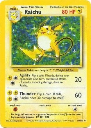 Raichu 14/102 - Base Holofoil