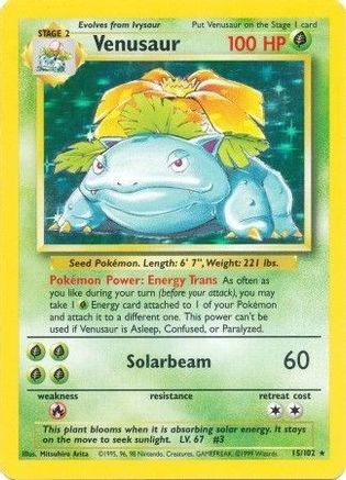 Venusaur 15/102 - Base Set Holofoil