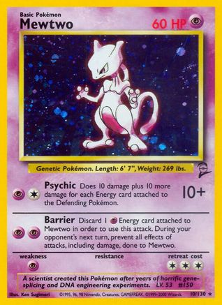 Mewtwo 10/130 - Base Set 2 Holofoil