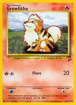 Growlithe 42/130 - Base Set 2