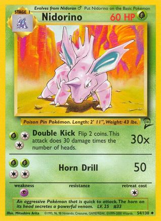 Nidorino 54/130 - Base Set 2