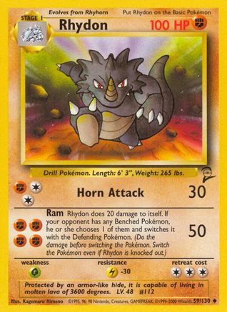 Rhydon 59/130 - Base Set 2