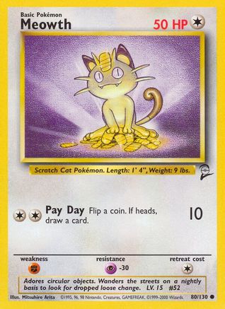 Meowth 80/130 - Base Set 2