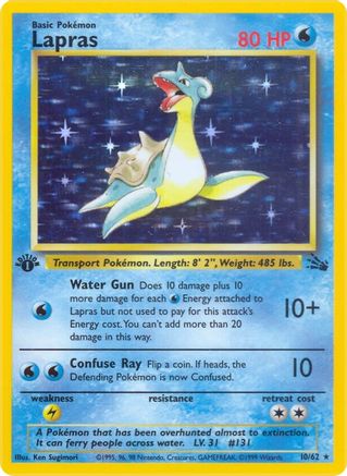 Lapras 10/62 - Fossil 1st Edition Holofoil