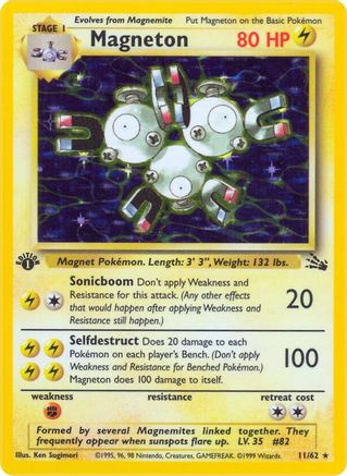 Magneton 11/62 - Fossil 1st Edition Holofoil