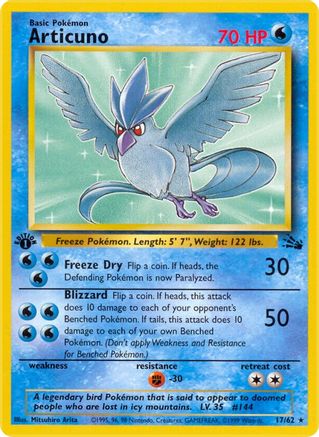 Articuno 17/62 - Fossil 1st Edition