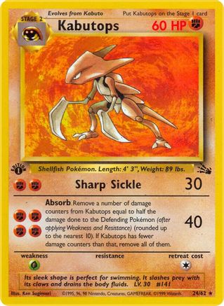 Kabutops 24/62 - Fossil Unlimited